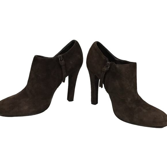 Lauren Ralph Lauren Janae Dark Brown Suede Nubuck Leather Ankle Boot Bootie sz 7 - Picture 5 of 9